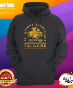 Alt Text: Stylish Nice Ft Wright Falcons Gold Arch Hoodie featuring the team's logo, perfect for fans and casual wear.