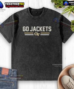Georgia Tech Yellow Jackets football washed t-shirt, perfect for fans supporting the team. Go Jackets!