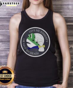 Nice Give Me Ribberty Or Give Me Death Logo Tank Top featuring bold graphic design for patriotic fashion enthusiasts.