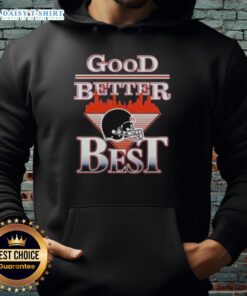 Chicago Bears NFL helmet hoodie featuring 'Nice, Good, Better, Best' design for fans and stylish wear.