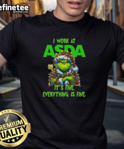 Alt Text: Nice Grinch Christmas Tree T-shirt from Asda, featuring a playful 'It's Fine, Everything Is Fine' design.