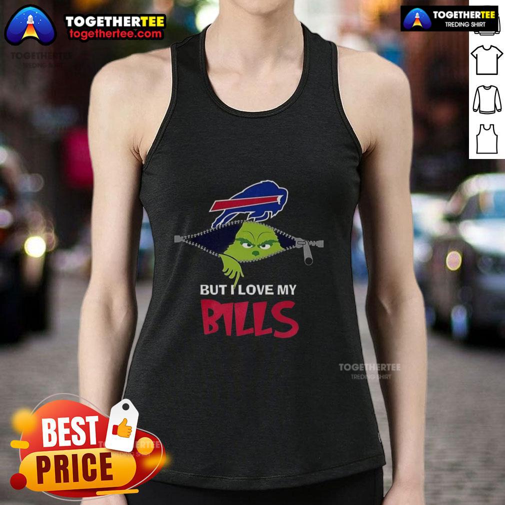 Nice Grinch Zipper I Hate People But I Love My Buffalo Bills Football Christmas Tank Top Buffalo Bills football Christmas tank top featuring Grinch design with 'I Hate People But I Love My Buffalo Bills' slogan.