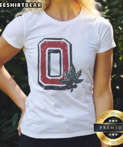 Ohio State Buckeyes ladies tee in a stylish heritage block design, perfect for fans and casual wear.