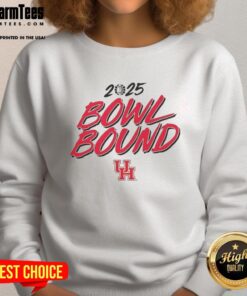 Houston Cougars Willie Fritz Bowl Bound 2025 sweatshirt featuring team colors and logo, perfect for fans.