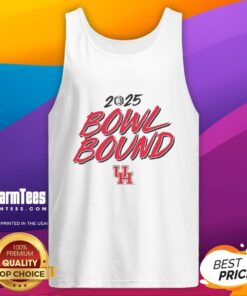 Nice Houston Cougars Willie Fritz Bowl Bound 2025 tank top featuring bold team graphics for fans and supporters.