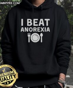Nice I Beat Anorexia Hoodie showcasing a stylish design promoting body positivity and mental health awareness.