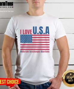 Nice I Love U.S.A Undertale sexchanges abortions T-shirt featuring a unique graphic design for fans and activists.