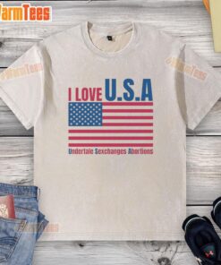 Nice I Love U.S.A Undertale T-Shirt featuring unique design on exchanges and abortions, perfect for fans and collectors.