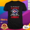 Alt Text: Kansas City Chiefs T-shirt for fans, featuring 'I May Live In Alaska But My Heart Belongs To KC' design.