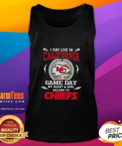 Stylish Kansas City Chiefs tank top showing team spirit for game day, perfect for fans living in California.