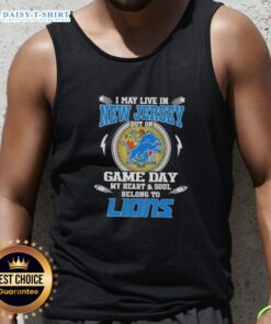 Detroit Lions tank top showcasing team pride, perfect for game day, ideal for fans in New Jersey and beyond.