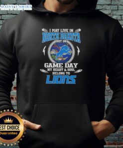 Detroit Lions hoodie showing pride for the team; perfect for game day in North Dakota.