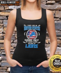 Detroit Lions tank top showcasing team pride for game day, perfect for fans living in the United States.