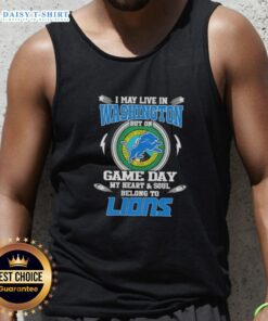 Detroit Lions tank top showcasing team spirit, perfect for game day, even for Washington residents.