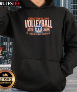 Nice Illinois Fighting Illini Volleyball 50 Years 1978-2025 hoodie showcasing team pride and sports heritage.