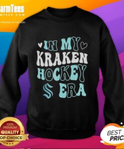 Cozy Seattle Kraken sweatshirt featuring bold graphics, perfect for fans celebrating the hockey era in Seattle.