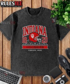 Nice Indiana Hoosiers All American Football 1820 helmet washed t-shirt in red, perfect for fans and casual wear.