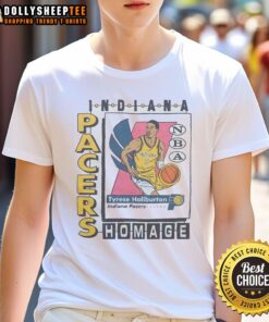 Nice Indiana Pacers trading card featuring Tyrese Haliburton on a stylish T-shirt design.