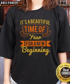 Beautiful ladies tee for a new beginning, perfect for celebrating the season of change and renewal.
