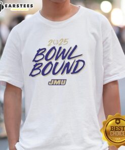 Stylish James Madison Dukes Bowl Bound 2025 T-Shirt featuring vibrant team colors and logo for fans ready for the game.
