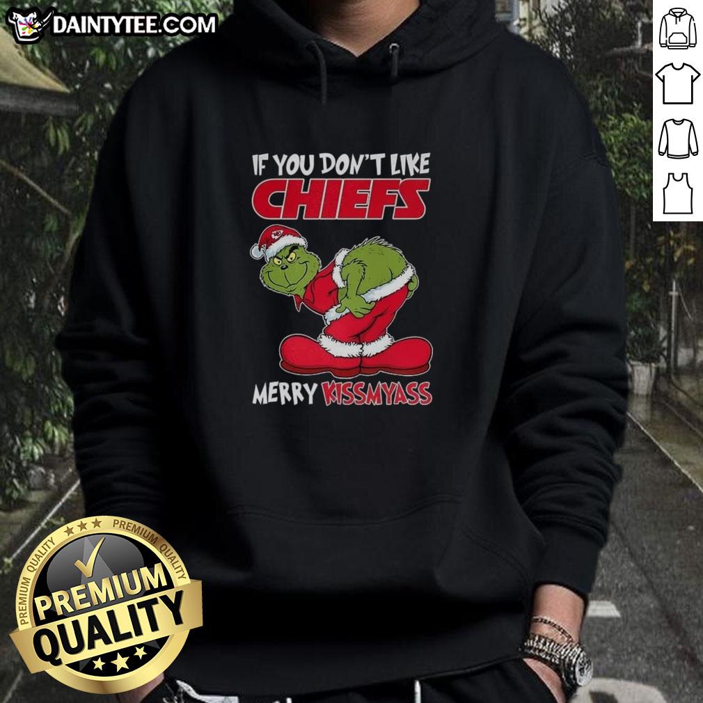 nice-kansas-city-chiefs-grinch-if-you-dont-like-chiefs-merry-krissmyass-funny-christmas-hoodie Funny Christmas hoodie featuring Grinch design with 'Merry Krissmyass' for Kansas City Chiefs fans.