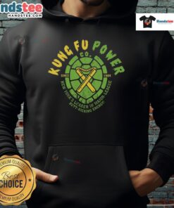 Nice Kungfu Power Co Hoodie in black with logo, perfect for martial arts enthusiasts and casual wear.