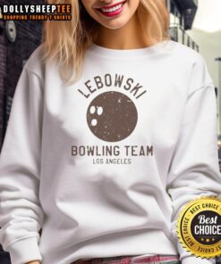 Nice Lebowski Bowling Team Los Angeles Sweatshirt featuring a vintage design, perfect for bowling enthusiasts and fans.