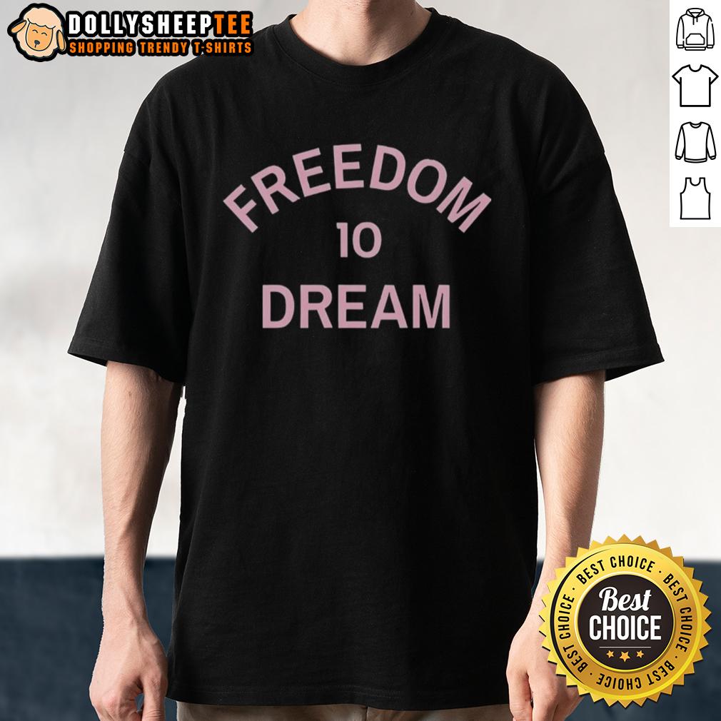 Nice Lionel Messi Wearing Freedom 10 Dream T Shirt Alt Text: Lionel Messi wearing Freedom 10 Dream T-Shirt, showcasing his style and passion for soccer in a vibrant setting.