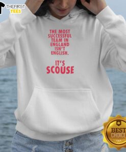 Hoodie featuring 'Nice Liverpool: The Most Successful Team in England Isn't English' design, perfect for Liverpool fans.