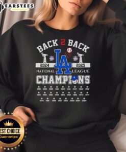 Nice Los Angeles Dodgers B2B 2024-2025 National League Champions sweatshirt in blue with team logo.