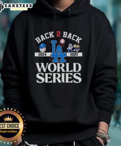 Los Angeles Dodgers Back-to-Back 2024-2025 World Series hoodie featuring team logo and stylish design.