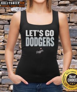 Stylish Los Angeles Dodgers tank top with 'Let's Go Dodgers' slogan, perfect for game day and showing team spirit.