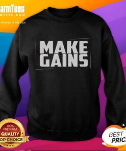 Nice Make Gains Gym Sweatshirt in black, showcasing a stylish fitness design perfect for workouts and casual wear.
