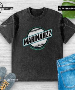 Seattle Mariners washed t-shirt by Nice Marinahzz, featuring a stylish design for fans of Seattle sports.