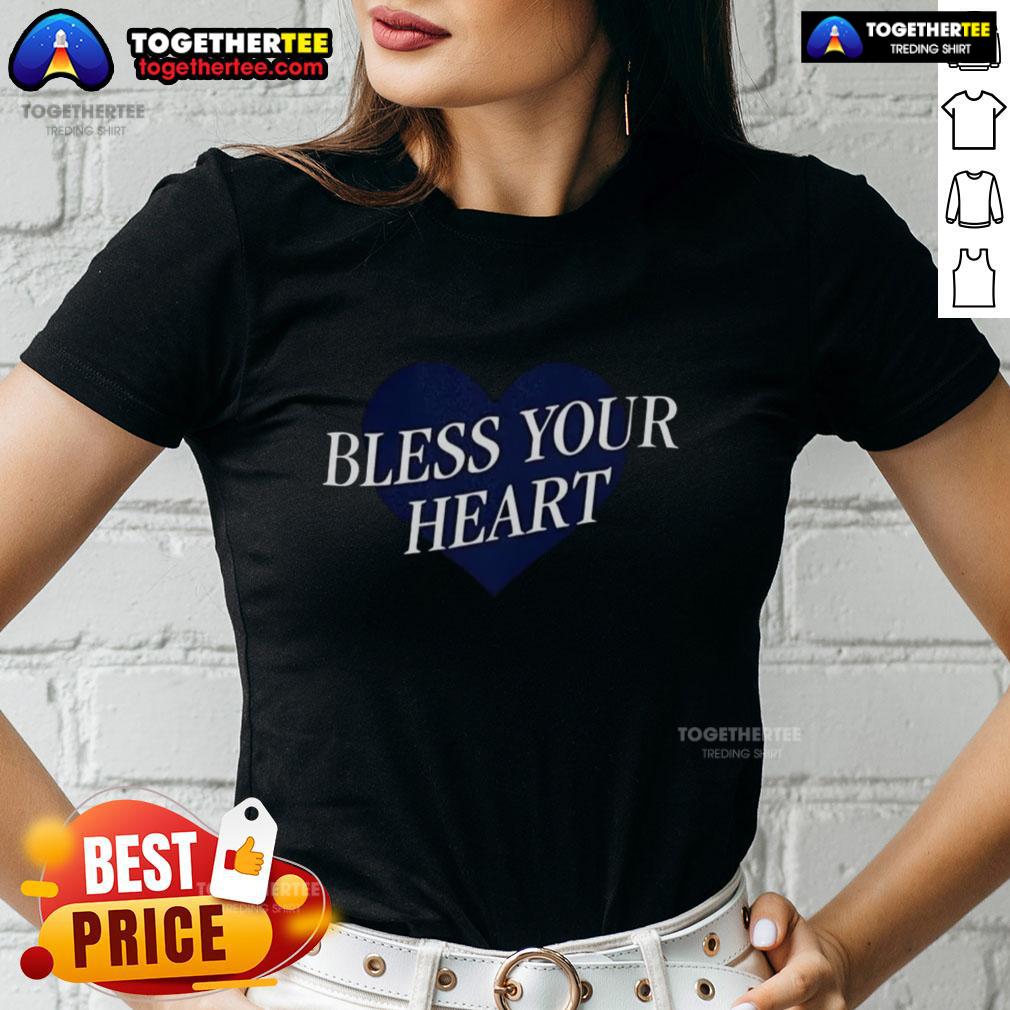 Nice Megan Moroney Bless Your Heart Baby Doll Ladies Tee Alt Text: Megan Moroney 'Bless Your Heart' Baby Doll Ladies Tee featuring a stylish design, perfect for casual wear.