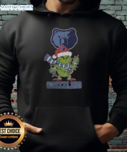 Memphis Grizzlies Christmas Grinch Santa Hat hoodie for holiday 2025, featuring festive colors and team logo.
