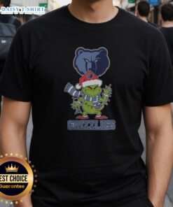 Nice Memphis Grizzlies Christmas Grinch Santa Hat Holiday 2025 T-Shirt featuring festive design and team logo.