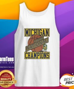 1989 Michigan Wolverines basketball national champions tank top in vibrant colors, celebrating the iconic victory.