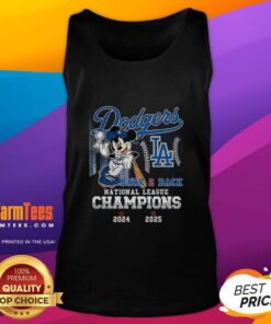 Nice Mickey Mouse X Los Angeles Dodgers tank top celebrating 2025 Back-to-Back National League Champions.