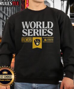 Nice Milwaukee Brewers MLB World Series 2025 sweatshirt in navy blue, perfect for fans supporting their team.
