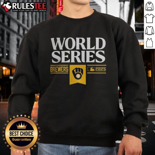Nice Milwaukee Brewers MLB World Series 2025 sweatshirt in navy blue, perfect for fans supporting their team.