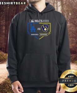 2025 NLCS Matchup hoodie featuring Milwaukee Brewers vs Los Angeles Dodgers design, perfect for baseball fans.