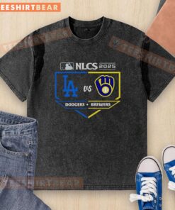 2025 NLCS matchup t-shirt featuring Milwaukee Brewers vs Los Angeles Dodgers design, perfect for baseball fans.