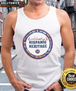 New York Mets starter celebrating Hispanic Heritage in a stylish tank top, showcasing team spirit and cultural pride.