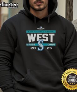 2025 Seattle Mariners AL West Division Champions hoodie, showcasing team pride and postseason spirit.