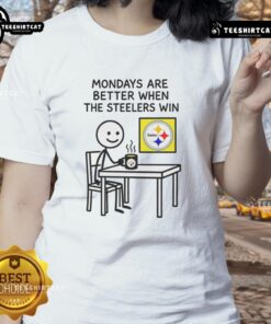 Funny Pittsburgh Steelers NFL 2025 meme on a ladies tee for a nicer Monday vibe.