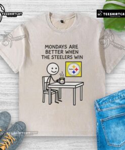 Funny Pittsburgh Steelers NFL 2025 meme on a washed t-shirt, perfect for nice Mondays and football fans.