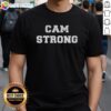 Nice Montour returns to Kraken wearing a Cam Strong T-shirt, showcasing team spirit and style on game day.