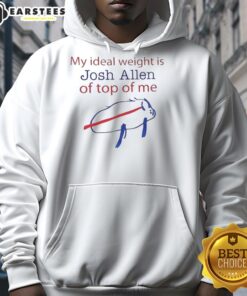 Buffalo Bills hoodie with Josh Allen graphic, representing my ideal weight and team pride.
