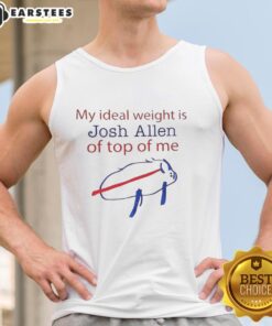 Buffalo Bills tank top featuring Josh Allen, perfect for fans celebrating their ideal weight and team spirit.